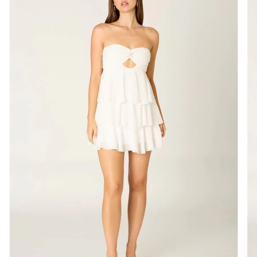 NWT * Cotton Candy Strapless White Dress - Size Small